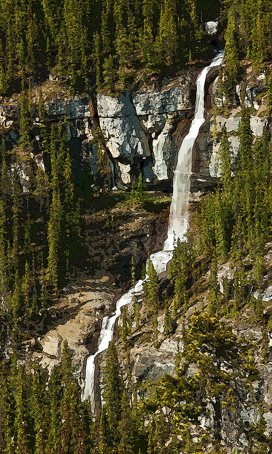 Chute Deau au Printemps Canadian Rockies Photograph by Larry Darnell