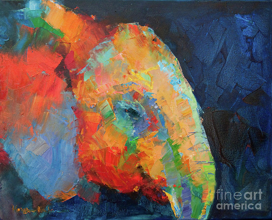 Elephant Painting - Chyulu by Marsha Heimbecker