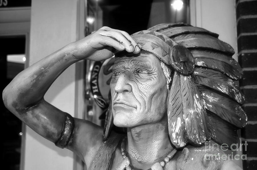 Black And White Photograph - Cigar City Indian by David Lee Thompson