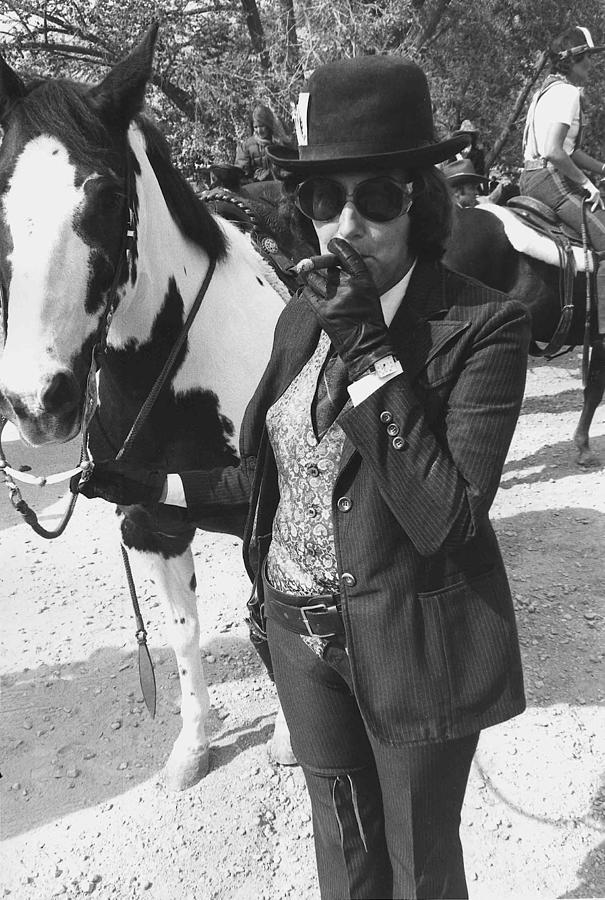 Cigar Puffing Horsewoman number 1 Helldorado Days Parade Tombstone Arizona 1980 Photograph by David Lee Guss
