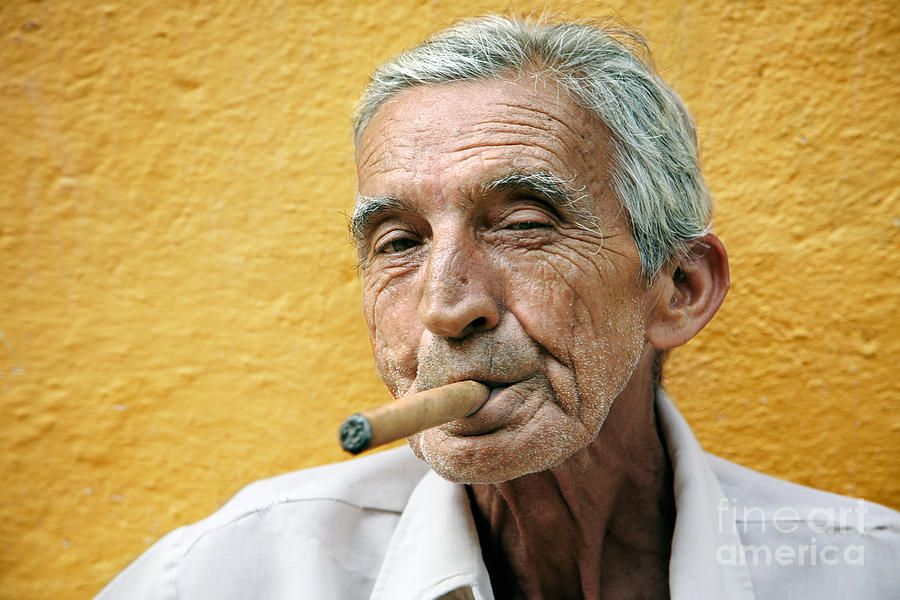 Portrait Photograph - Cigar smoking - Trinidad - Cuba by Rod McLean