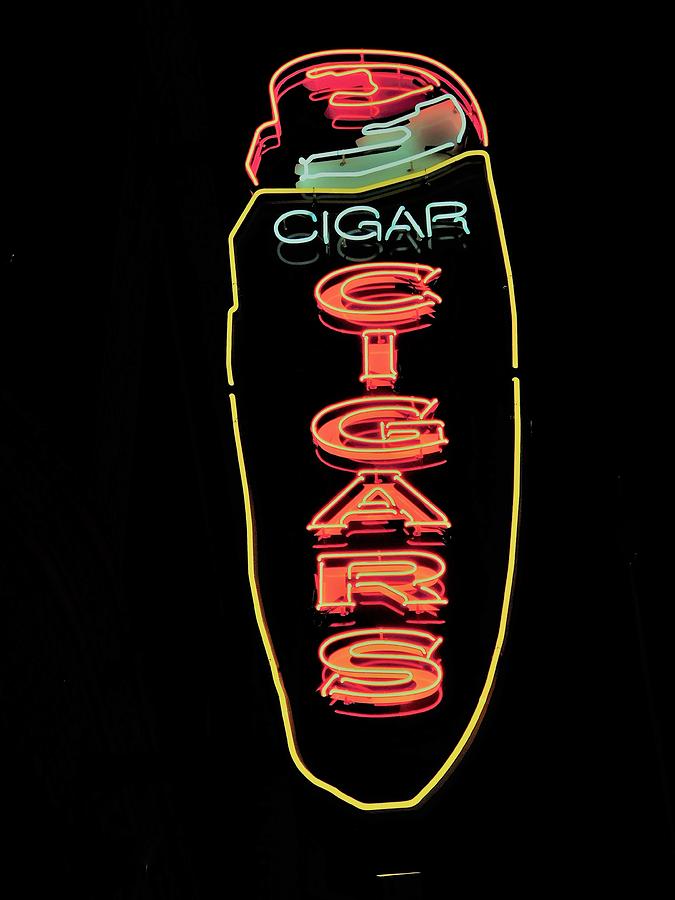 Cigar Store Neon Cleveland Ohio Photograph
