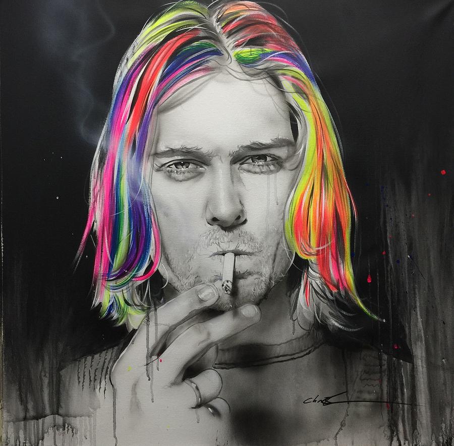 Kurt Cobain Painting - Cigarette Burns by Christian Chapman Art