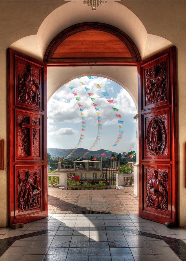 Jalisco Photograph - Cihuatlan Cathedral Door by Doug Matthews