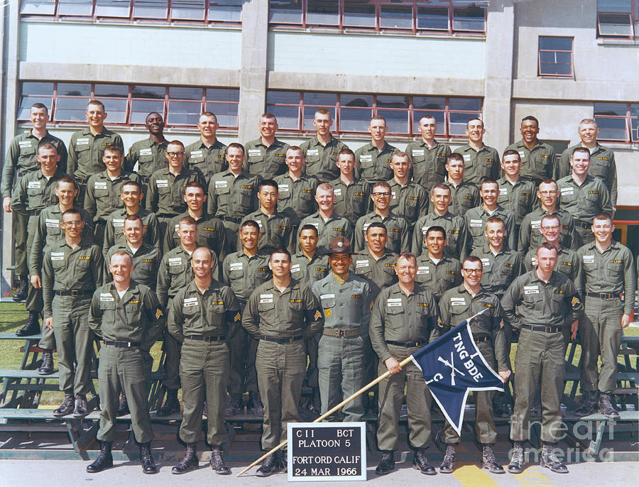 Fort Ord Photograph - CII Platoon 5  Fort Ord, Calif. 24, March 1966 by Monterey County Historical Society