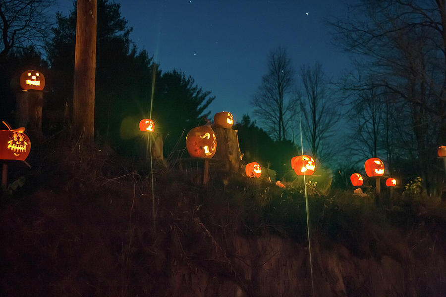 Cillyhill Pumpkin Glowing Against The Stars Photograph