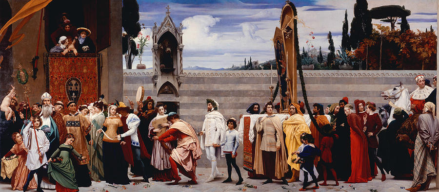 Cimabues Madonna Carried in Procession Painting by Frederic Leighton