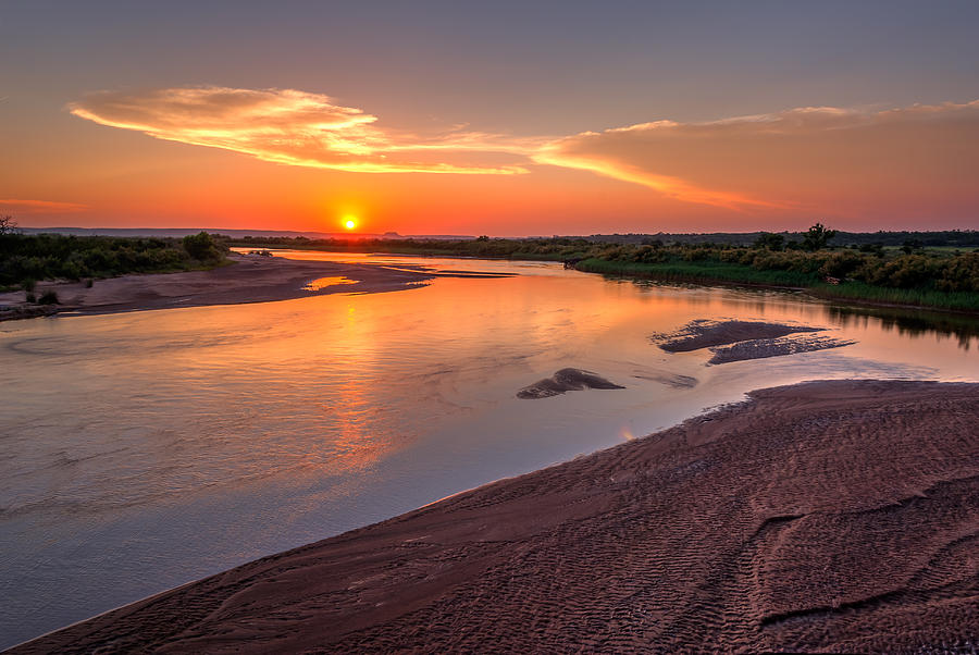 Sunset Photograph - Cimarron River Sunset by Mark McDaniel