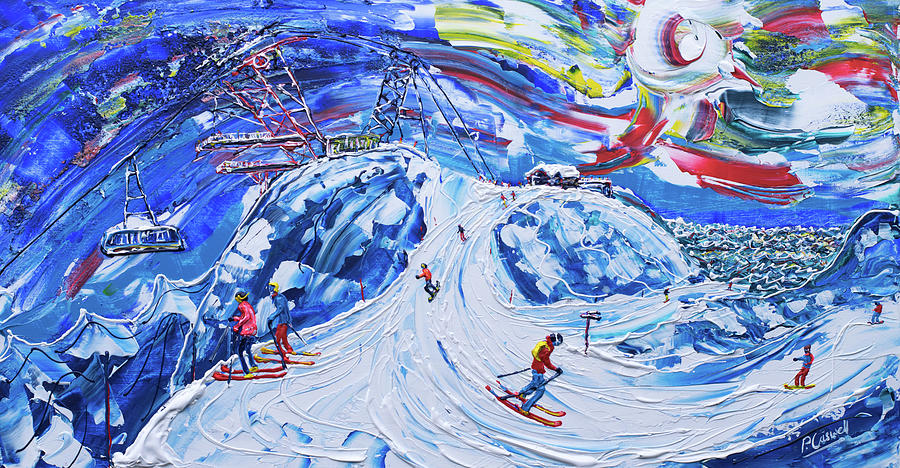 Cime Carron Val Thorens Painting by Pete Caswell