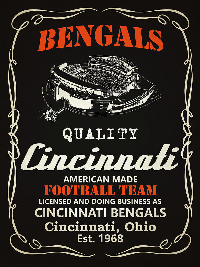 Cincinnati Bengals Whiskey Painting by Joe Hamilton - Pixels