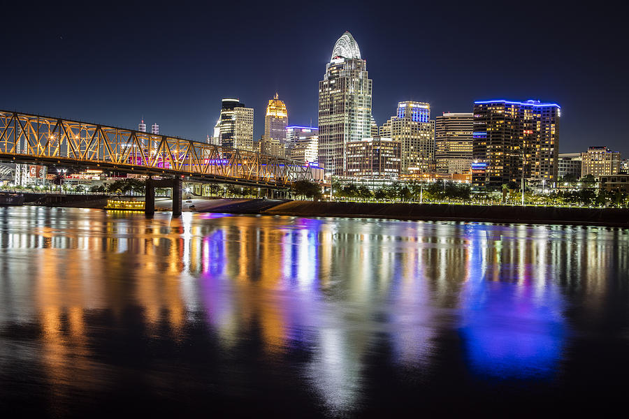 Cincinnati Blue Hour Reflection Photograph by John McGraw