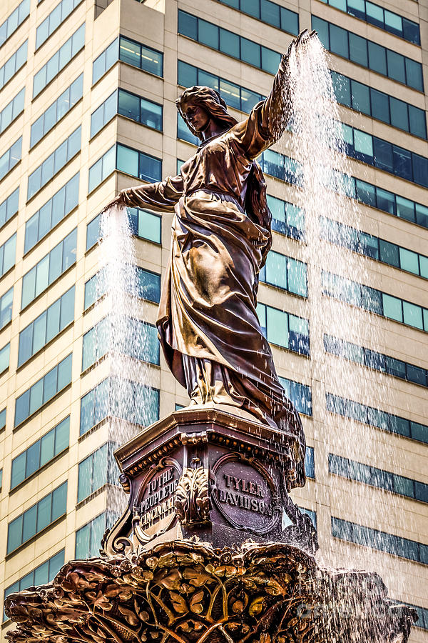 Cincinnati Fountain Genius of Water by Tyler Davidson  Photograph by Paul Velgos