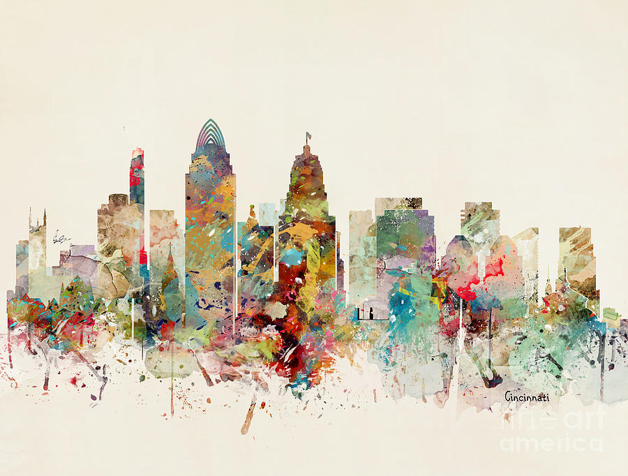 Cincinnati Painting - Cincinnati Ohio Skyline by Bri Buckley