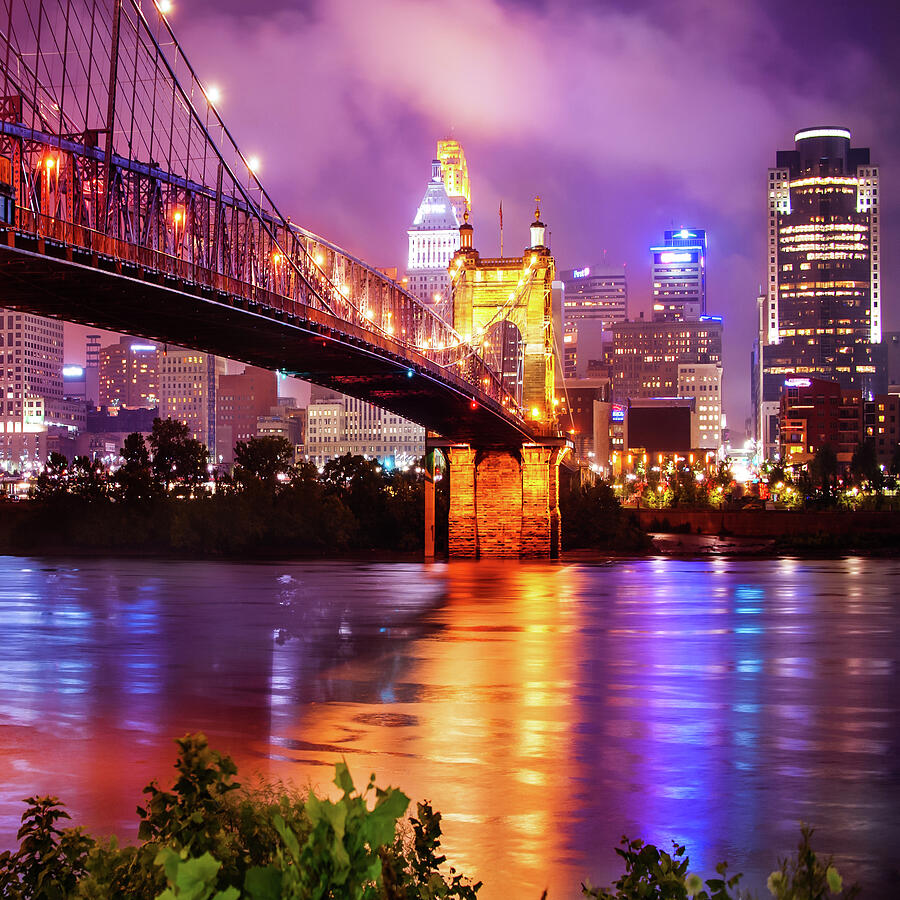 Cincinnati Ohio Skyline On The River 1x1 Photograph