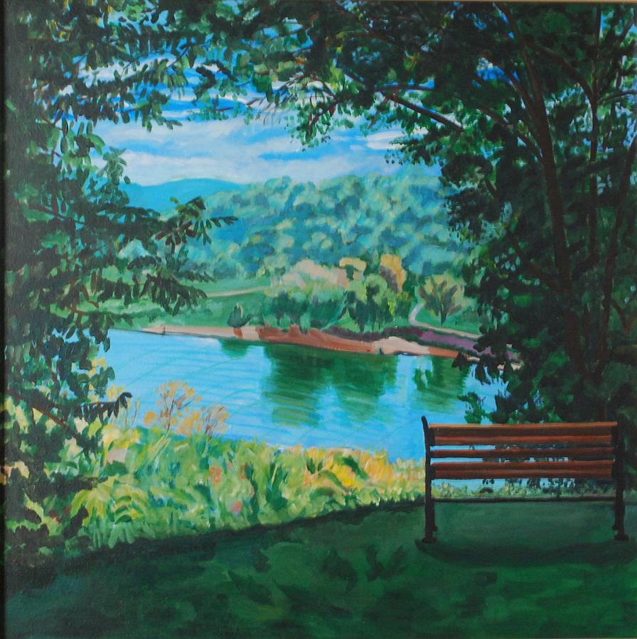 Cincinnati Park Ohio River Painting by Shelia Doebereiner - Fine Art ...