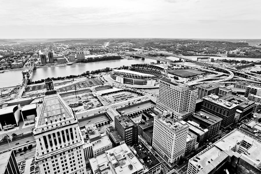 Cincinnati Photograph - Cincinnati Skyline Aerial by Paul Velgos