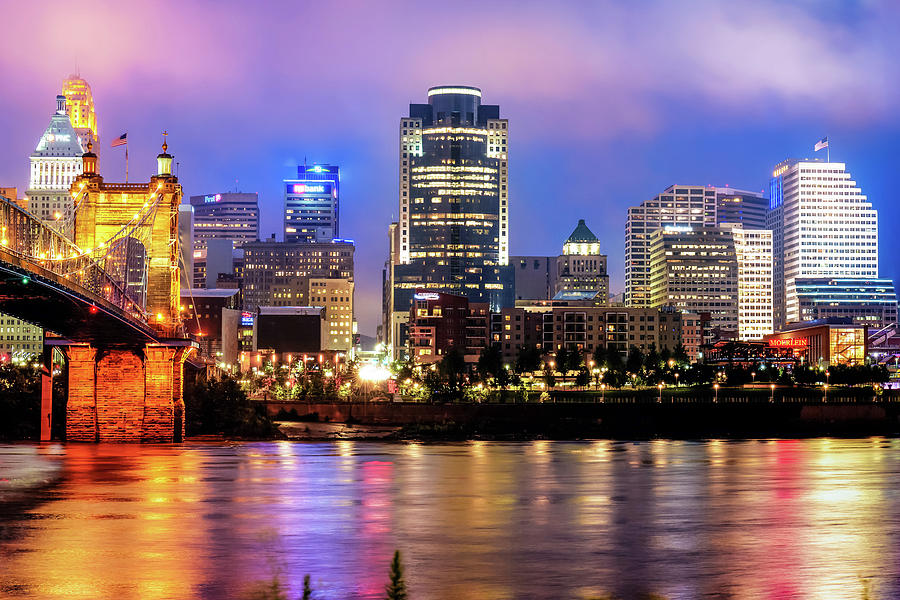 Cincinnati Skyline Art - Ohio River Print - Cityscape Photography Photograph