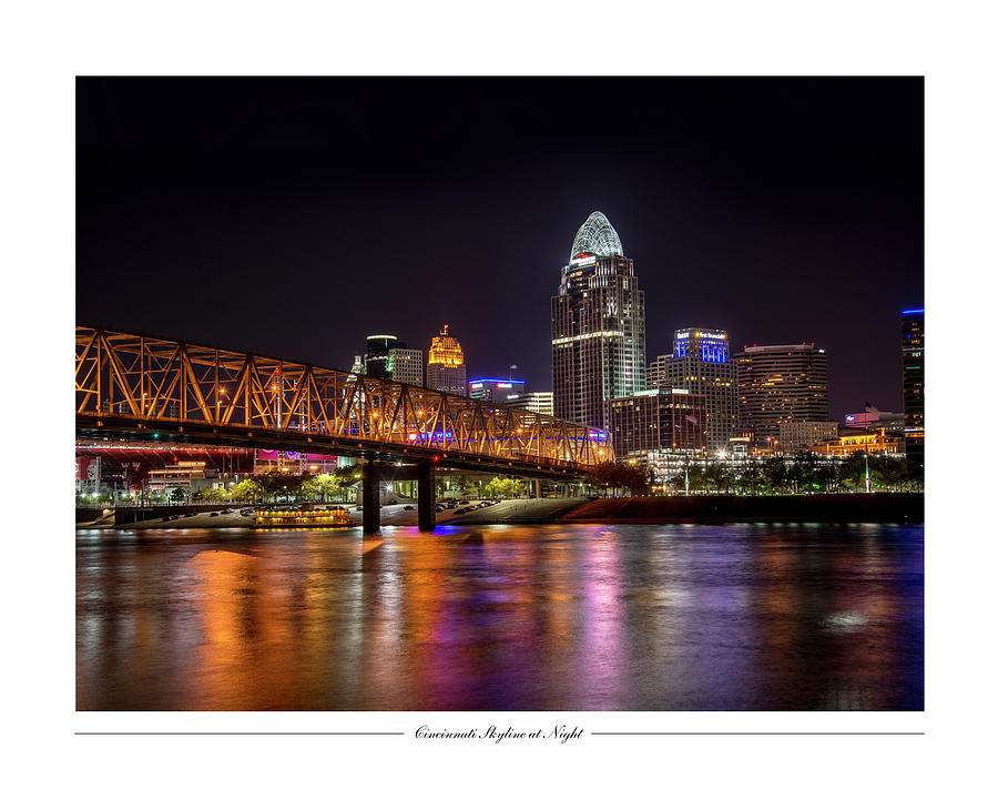 Cincinnati Skyline at Night Photograph by Andy Smetzer