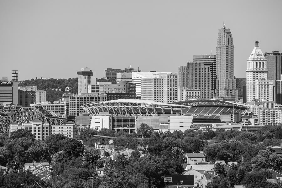 Cincinnati Skyline from above  Photograph by John McGraw