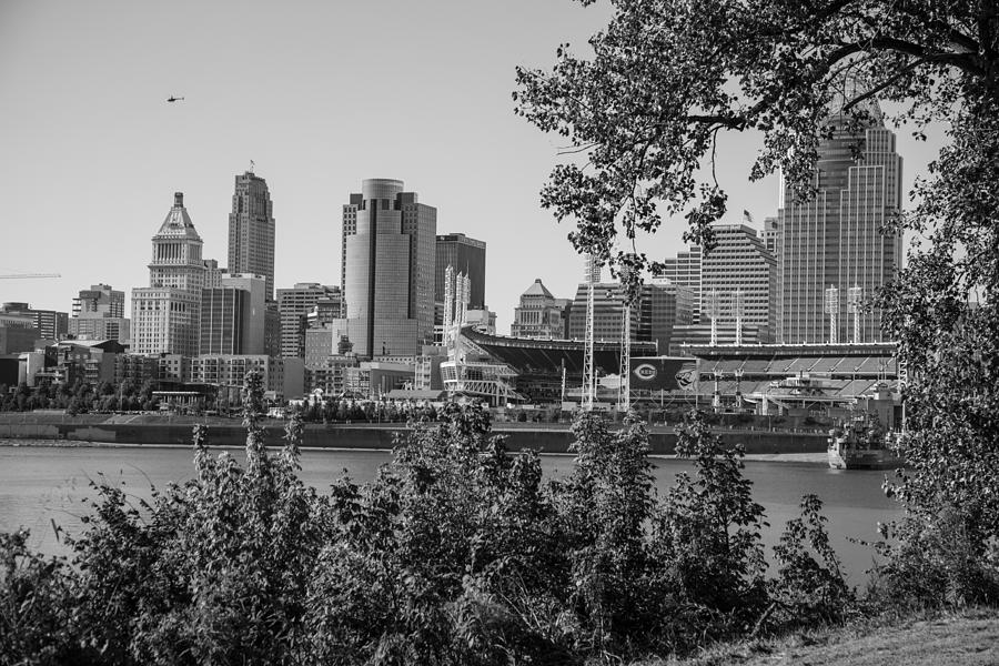 Cincinnati Skyline through Trees Photograph by John McGraw