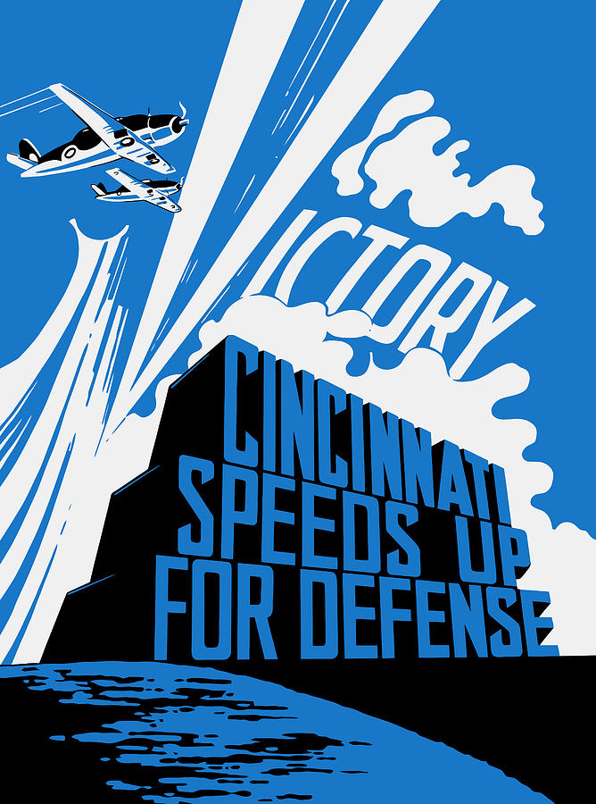 Cincinnati Speeds Up For Defense - WW2 Painting by War Is Hell Store