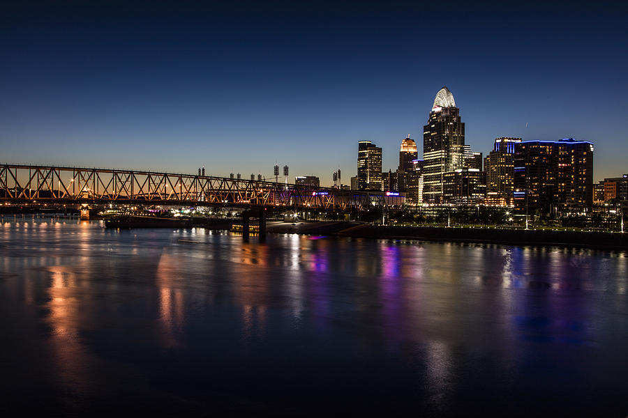 Cincinnati Sunset and Blue Hour  Photograph by John McGraw