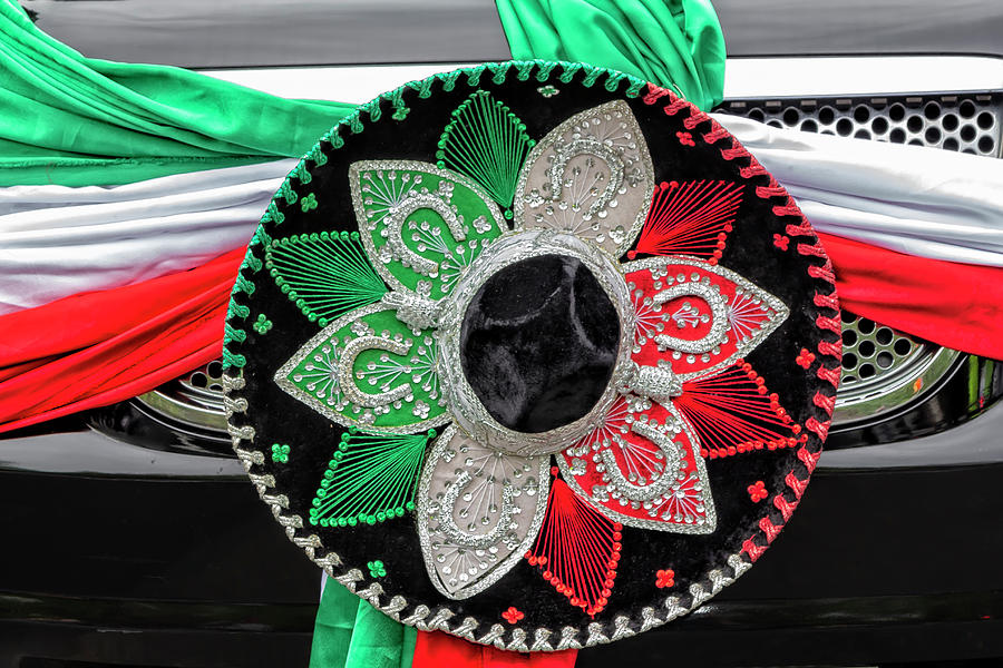 Cinco de Mayo Parade NYC 2018 Decorated Car - Sombrero and Banne Photograph by Robert Ullmann