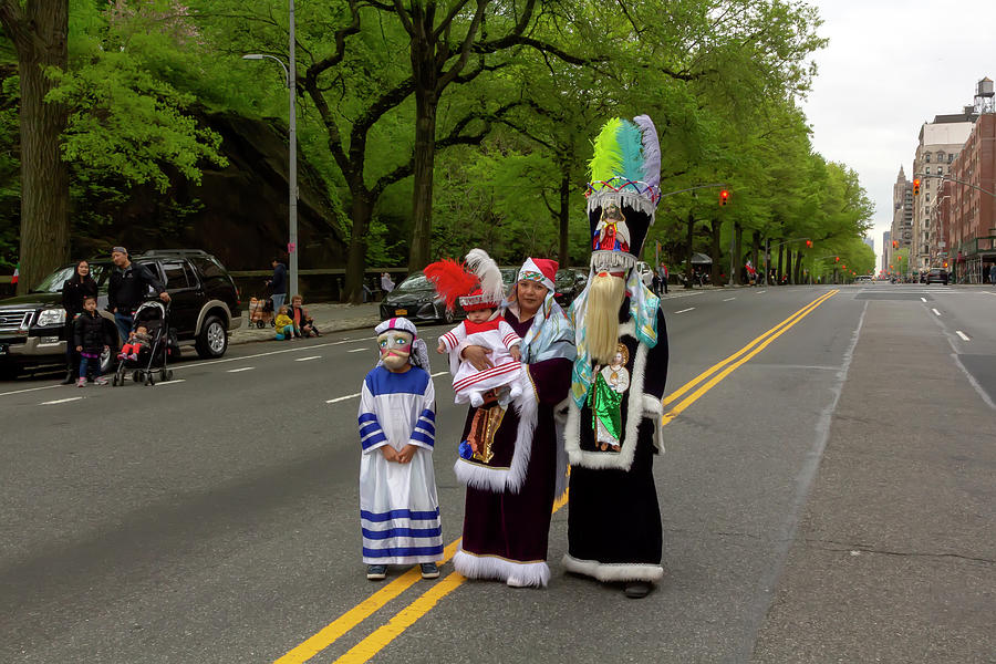 Cinco de Mayo Parade NYC 2018 Family in Masks Photograph by Robert Ullmann