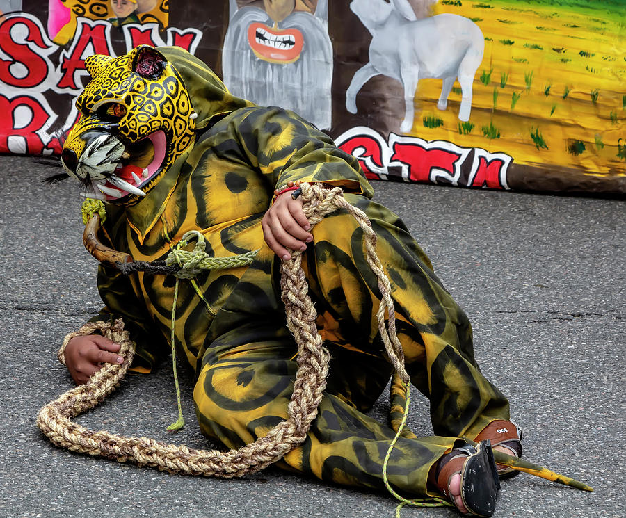 Cinco de Mayo Parade NYC 2018 Leopard Costume and Whip Photograph by Robert Ullmann