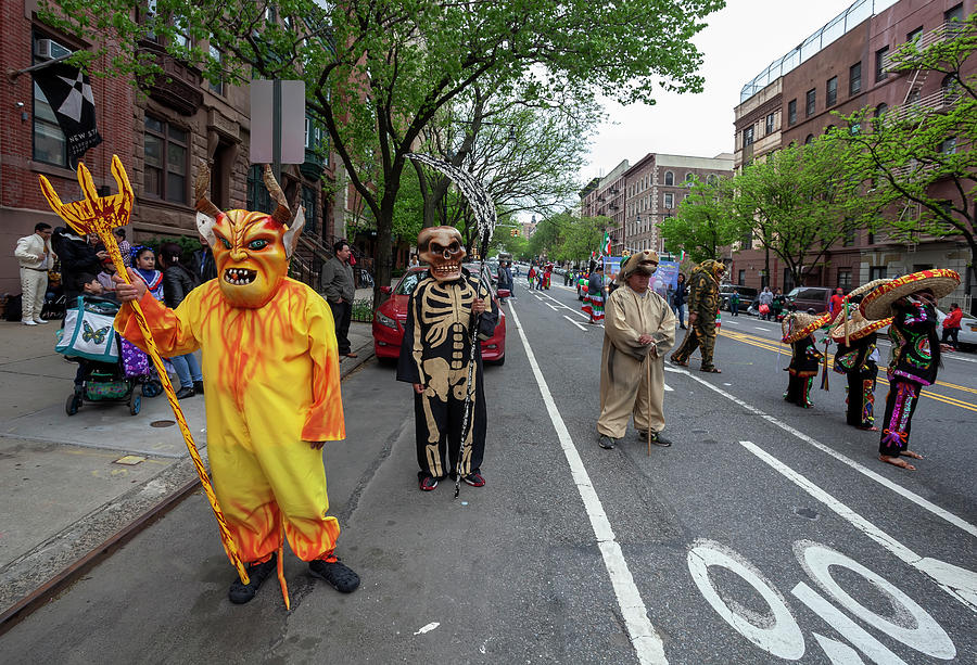 Cinco de Mayo Parade NYC 2018 Masked and Costumed Paticipants Photograph by Robert Ullmann