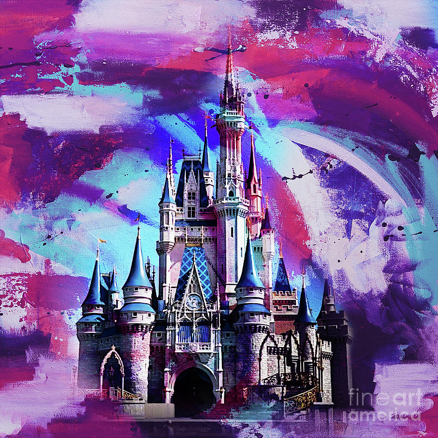 Cinderella Castle coloured Painting by Gull G