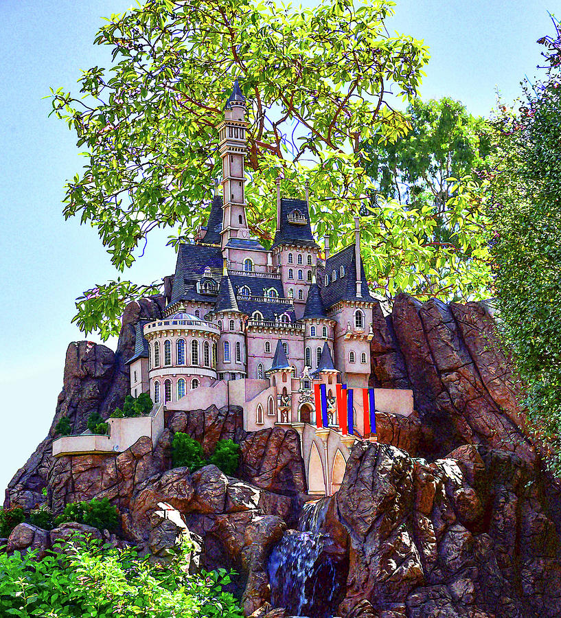 Cinderellas Castle 5 Painterly Cropped  Digital Art by Linda Brody