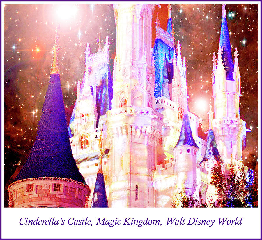 Cinderellas Castle, Starry Night Fantasy, Night Walt Disney Wor Photograph by A Macarthur Gurmankin