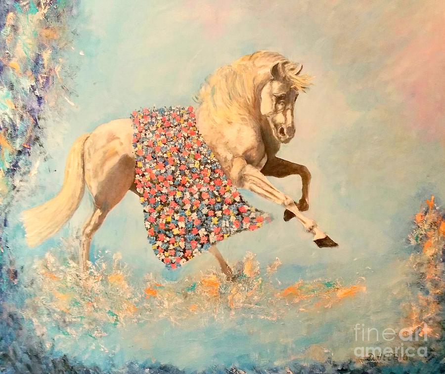 Cinderellas Unicorn Painting by Dagmar Helbig