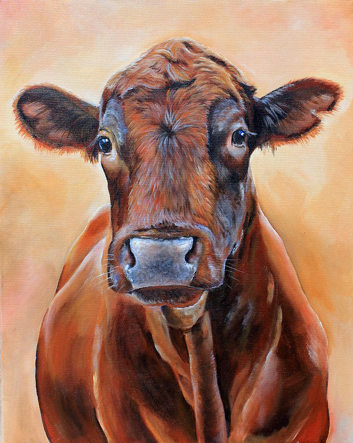 Cow Painting - Cinnabar    by Laura Carey