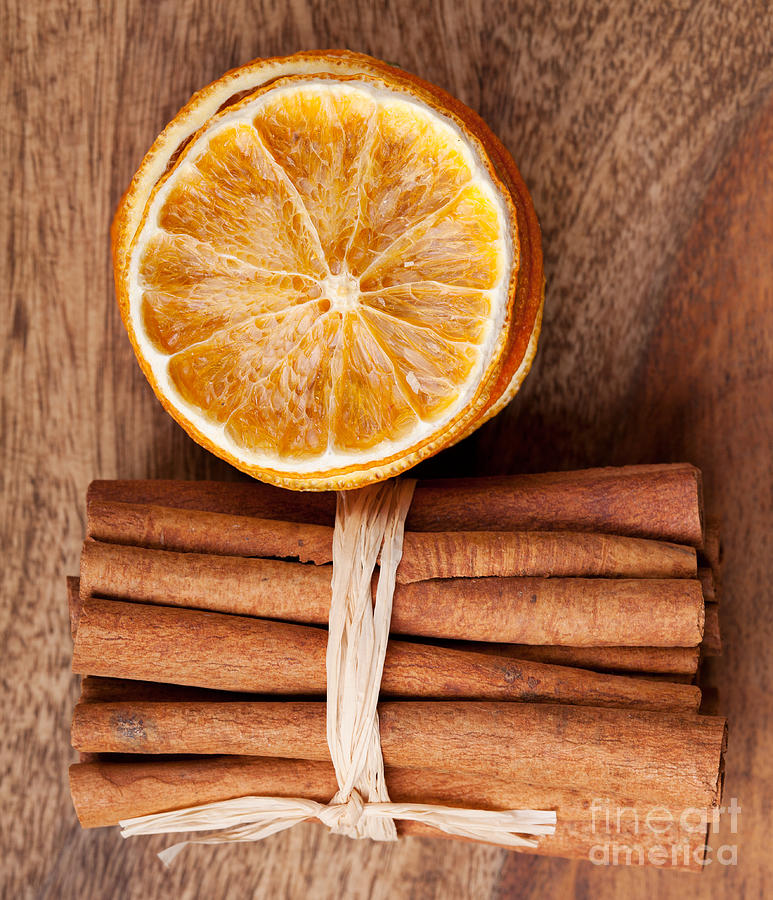 Winter Photograph - Cinnamon and Orange by Nailia Schwarz