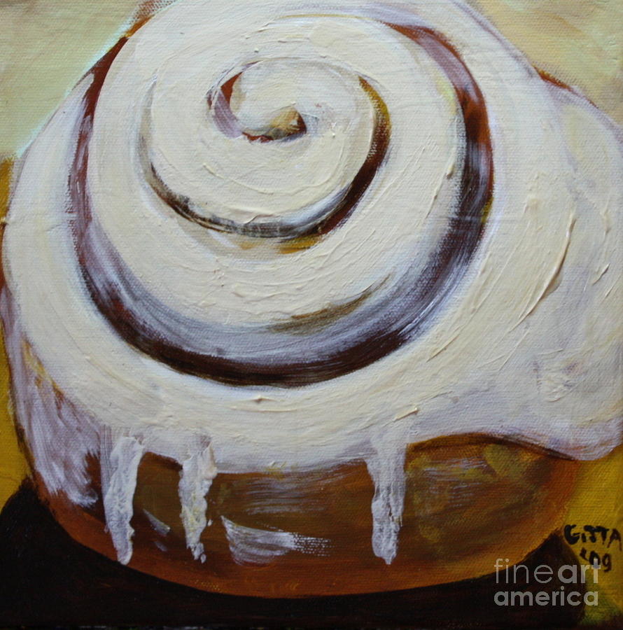 Cinnamon Roll Painting by Gitta Brewster