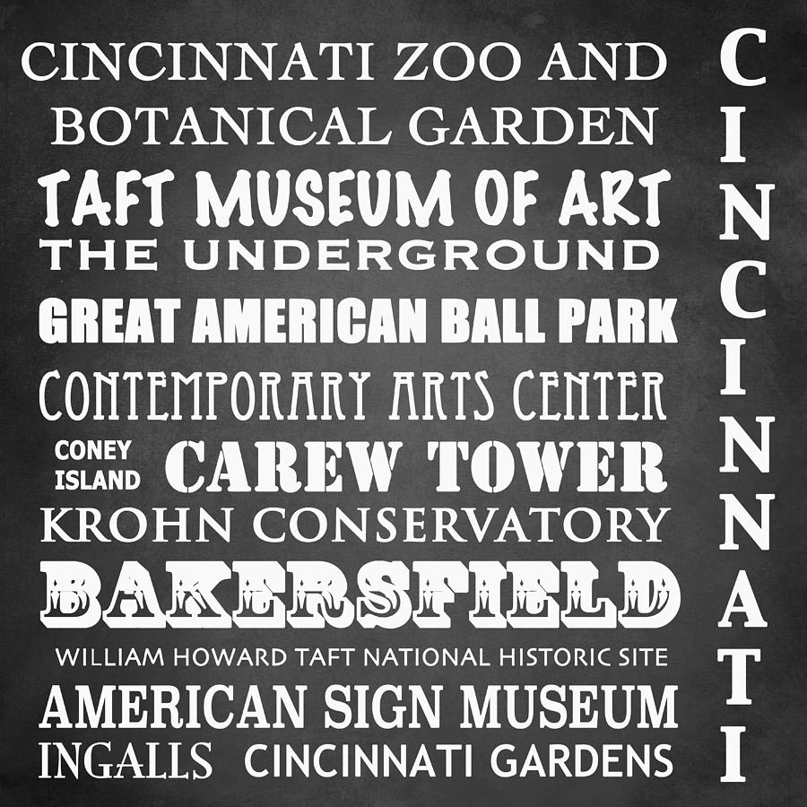 Cincinnati Digital Art - Cinncinanti Famous Landmarks by Patricia Lintner