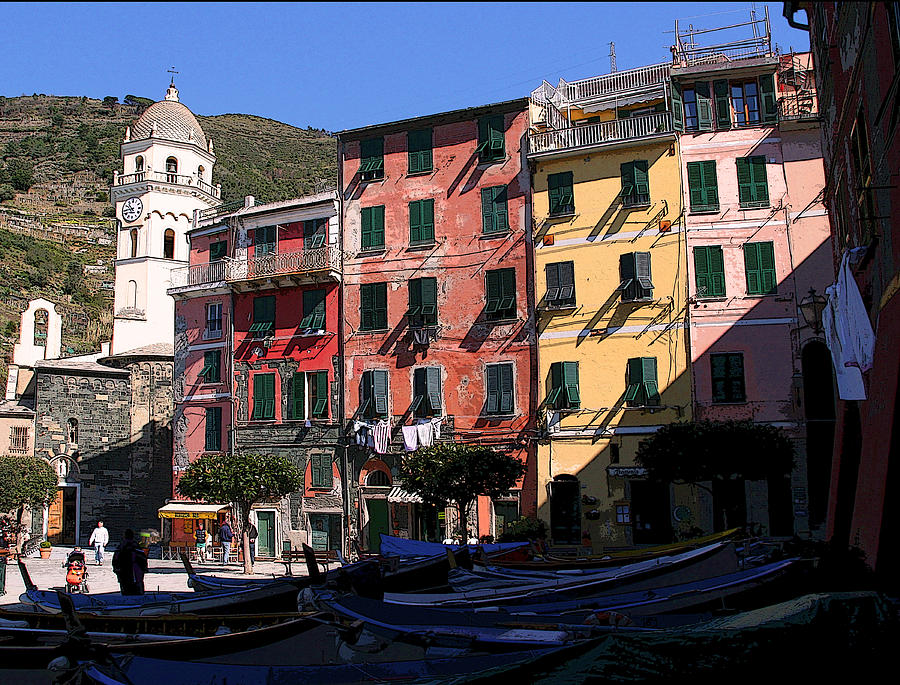 Boat Photograph - Cinque Terre Fishing Village by Jim Kuhlmann