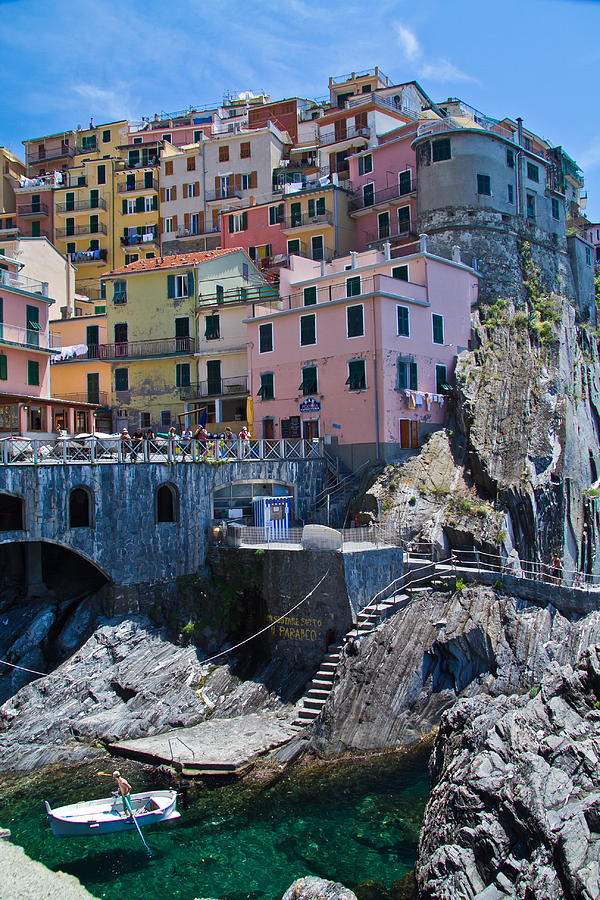 Cinque Terre Harbor and Town Photograph by Roger Mullenhour