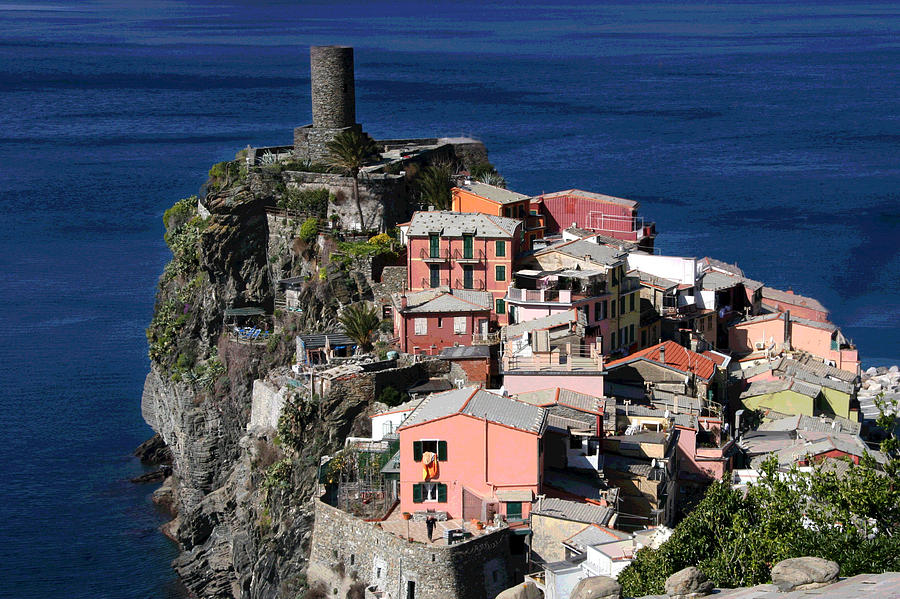 City Photograph - Cinque Terre  Italy  on the Sea by Jim Kuhlmann