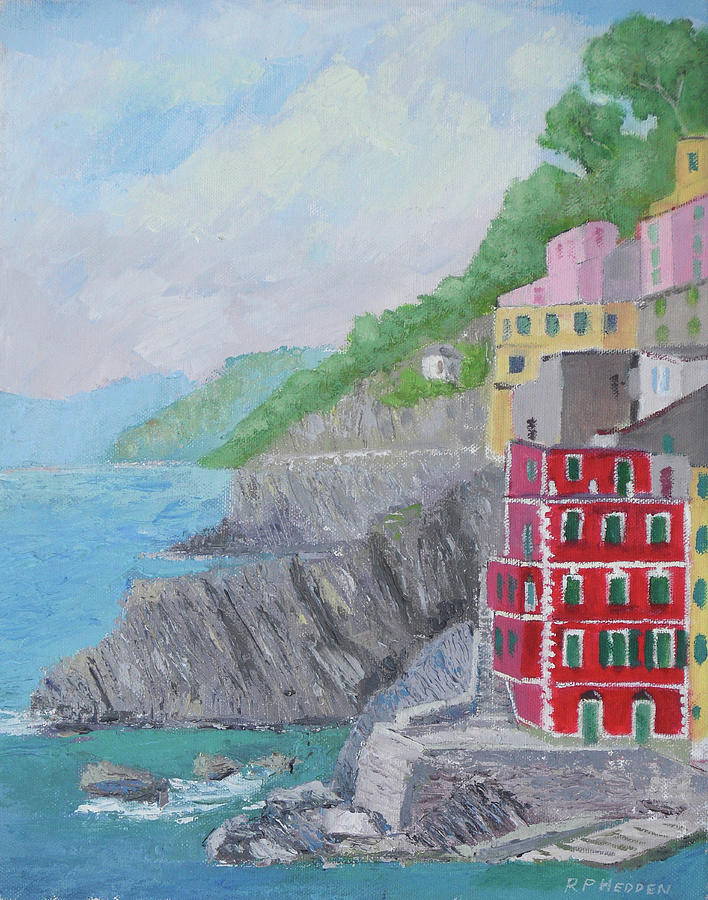 Cinque Terre Riomaggiore Painting By Robert P Hedden Pixels