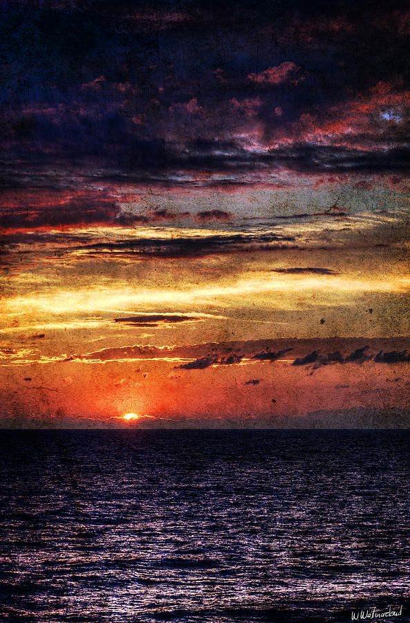 Cinque Terre - Sunset from Manarola - Vertical - Vintage version Photograph by Weston Westmoreland