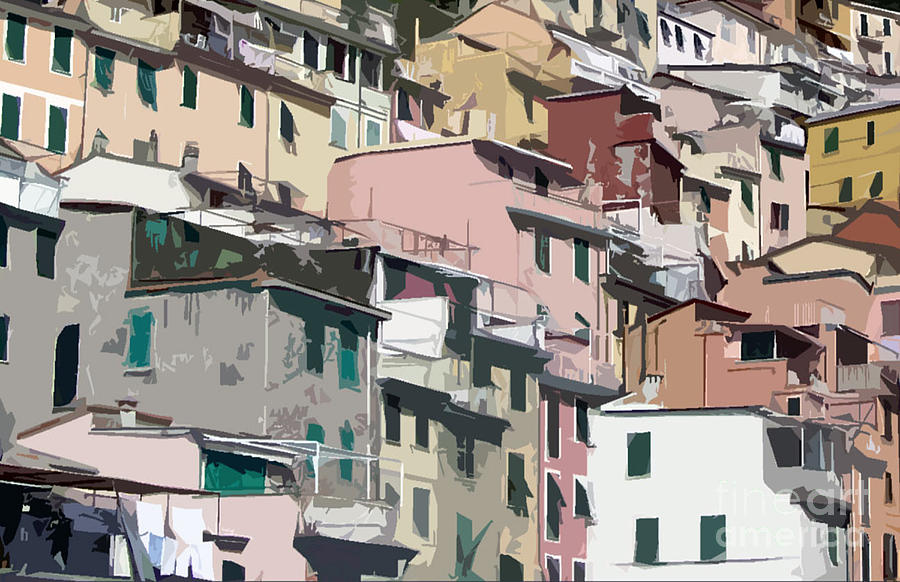 Cinque Terre Mixed Media by Susan Lafleur