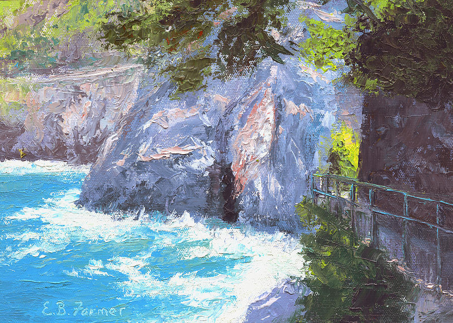 Cinque Terre National Park Painting - Cinque Terre Trail Italy by Elaine Farmer