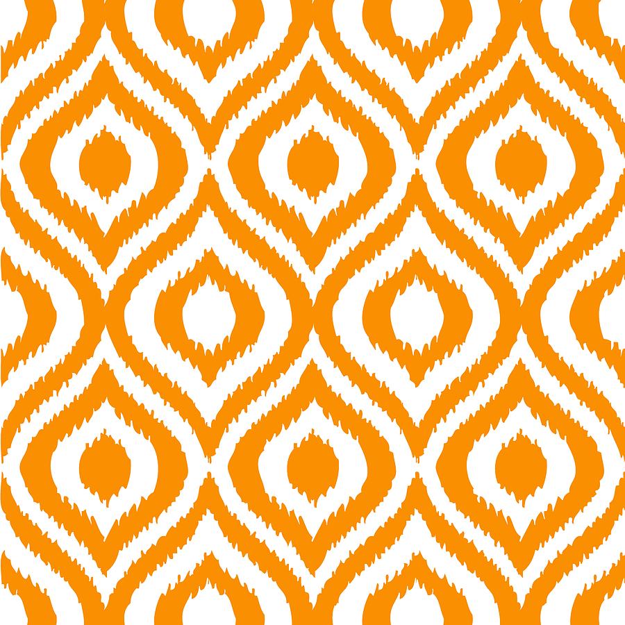 Circle and Oval ikat in White T03-P0100 Digital Art by Custom Home Fashions