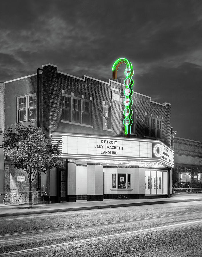 Circle Cinema Tulsa Oklahoma BW Photograph by Bert Peake