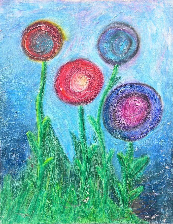 Flower Pastel - Circle Flowers by Cassandra Donnelly