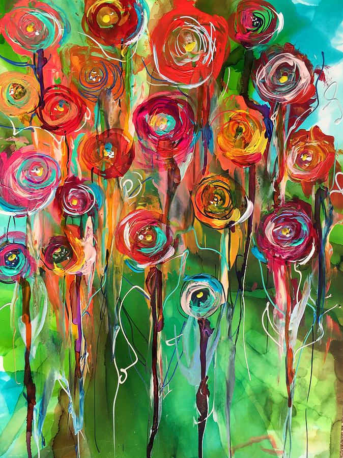Circle Garden Painting by Bonny Butler