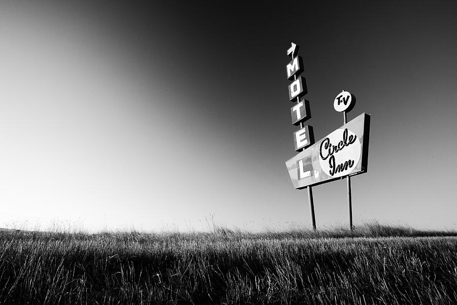 Black And White Photograph - Circle Inn by Todd Klassy